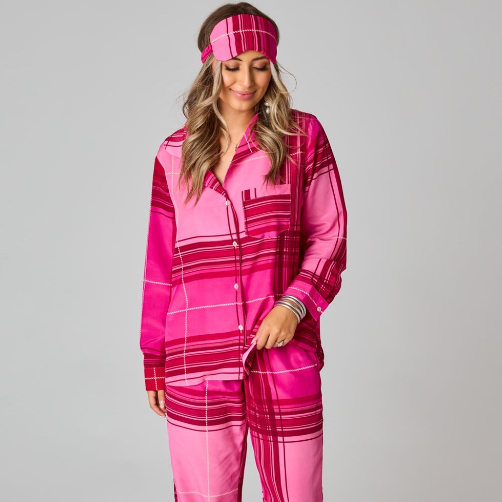 Pink Plaid Women's Pajama Set